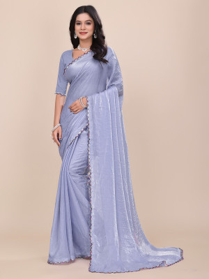 ORRASHI Dyed Daily Wear Pure Silk Saree(Light Blue)