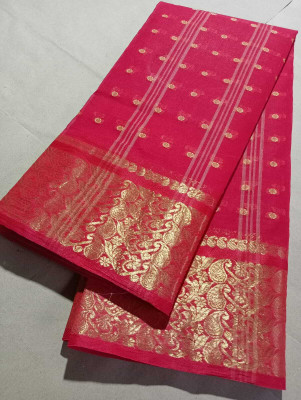 Minu Fashion Self Design Tant Pure Cotton Saree(Red)