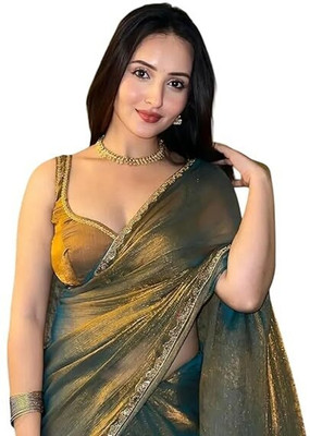 SHETH SHYAMALYO Embellished Bollywood Chiffon Saree(Gold)