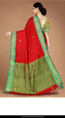 Mortal Textile Animal Print Assam Silk Cotton Silk Saree(Multicolor)