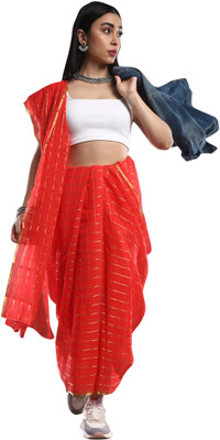 Akhilam Solid/Plain Bollywood Chiffon Saree(Pink)