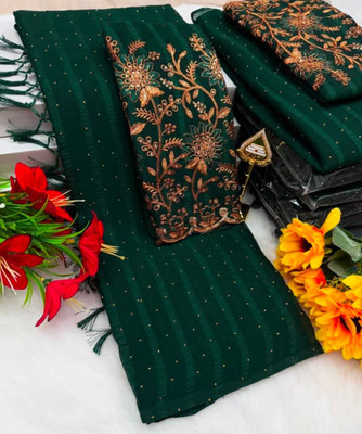 KAKADIYA CREATION Solid/Plain Bollywood Chiffon Saree(Multicolor)