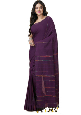 Oishani Saree Ghor Woven Jamdani Cotton Silk Saree(Magenta)