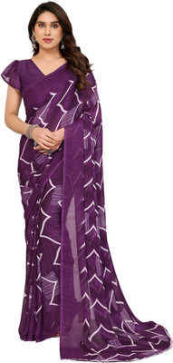 TTH Printed Bollywood Georgette Saree(Purple)
