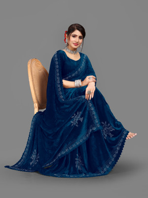 hutah Self Design, Woven Mysore Velvet Saree(Multicolor)