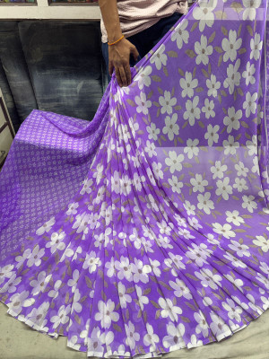 RHEY Printed Bollywood Georgette Saree(Purple)
