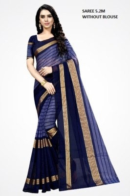 Saadhvi Woven Kanjivaram Pure Silk Saree(Dark Blue)