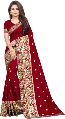 MURTHIRUPI Embroidered Bollywood Georgette Saree(Maroon)
