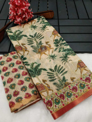 DEVICE of NT Printed, Woven Kanjivaram Pure Cotton, Cotton Linen Saree(Multicolor)