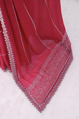 VarniRaaj Fashion Embellished, Solid/Plain Bollywood Pure Silk Saree(Pink)