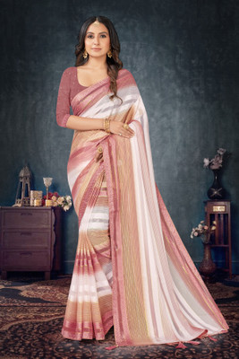 Sita Solid/Plain Bollywood Chiffon Saree(Orange)