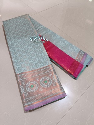 Fascino Fab Striped Banarasi Handloom Silk Blend Saree(Multicolor)