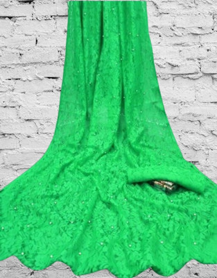 Fashion Field Solid/Plain Bollywood Net Saree(Light Green)
