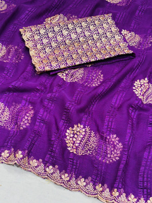 K 5 FASHION Embroidered Bollywood Georgette Saree(Light Green)