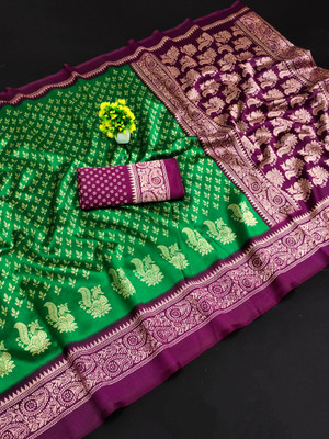 Kanooda Prints Printed Mysore Art Silk Saree(Multicolor)