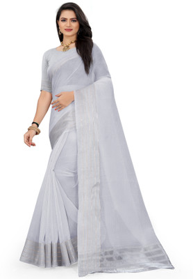 JS Clothing Mart Self Design Banarasi Cotton Blend Saree(Green)