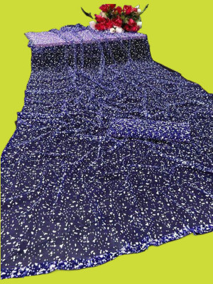 Praneshfab Self Design Bollywood Net Saree(Multicolor)