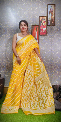 shefali Woven, Self Design Jamdani Cotton Silk Saree(Multicolor)