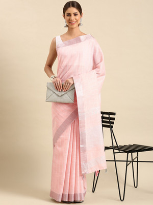 Divastri Woven Bollywood Linen Saree(Multicolor)