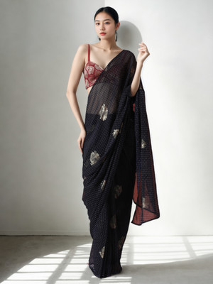 Tasrika Printed Bollywood Georgette Saree(Dark Blue)