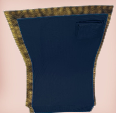 HouseOfCommon Solid/Plain Banarasi Chiffon Saree(Dark Blue)