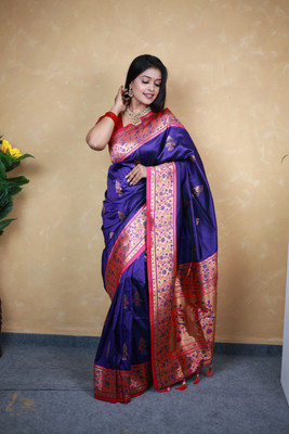 fospy Woven Banarasi Jacquard, Pure Silk Saree(Pink)