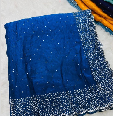Queenhive Self Design Daily Wear Jimmy choo Saree(Blue)