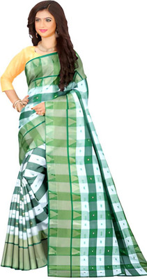 Maa laxmi saree center Self Design Tant Pure Cotton Saree(Dark Green)