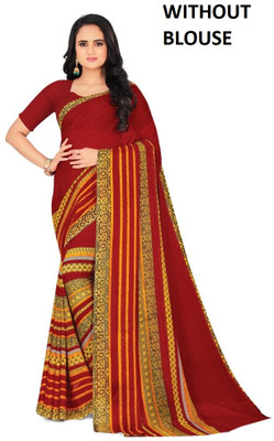 THE PRIVATE LABLE Printed Daily Wear Georgette Saree(Maroon)
