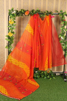 Saadhvi Self Design Bollywood Georgette Saree(Orange)