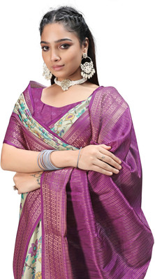 PremVastra Digital Print Kalamkari Crepe Saree(Pink)