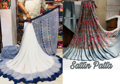 Sitanjali Polka Print Bollywood Georgette Saree(Pack of 2, Dark Blue)