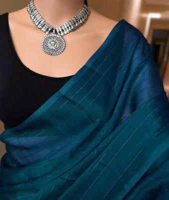 PINK WISH Self Design Bollywood Georgette Saree(Light Blue)