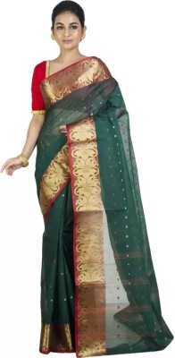supriya Printed Tant Cotton Silk Saree(Green)