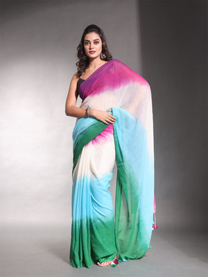 MM VENTURE Printed Bollywood Linen Saree(Multicolor)