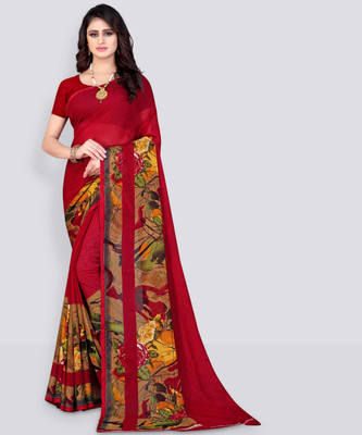 Leelavati Polka Print Bollywood Georgette Saree(Multicolor)
