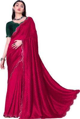 radhe creation Self Design Bollywood Silk Blend Saree(Multicolor)