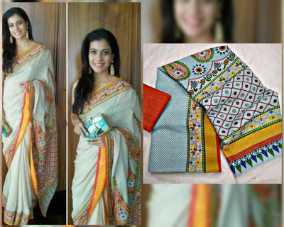 Arpita Fashion Digital Print, Floral Print Bollywood Linen Saree(Multicolor)
