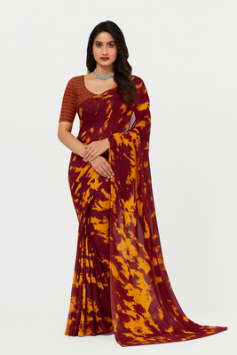 pvssaree Tie-Dye, Printed Bollywood Georgette Saree(Multicolor)