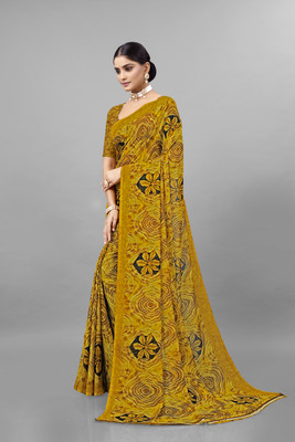Kanooda Prints Printed Daily Wear Georgette Saree(Multicolor)