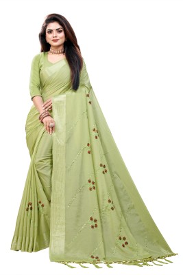 Shubha Corporation Embroidered Bollywood Georgette Saree(Light Green)