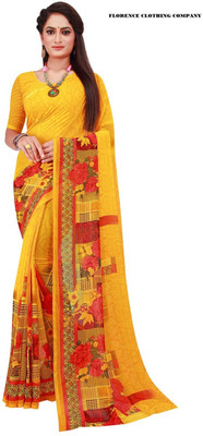 Suali Self Design Daily Wear Georgette Saree(Yellow)
