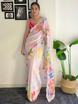 Divastri Embellished Bollywood Georgette Saree(Multicolor)