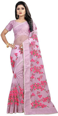 Aktr Embroidered Bollywood Net Saree(Multicolor)