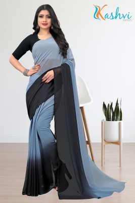 Kashvi Ombre Bollywood Georgette Saree(Black, Grey)