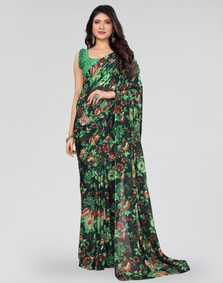 ANIRAV Printed Daily Wear Georgette Saree(Multicolor)