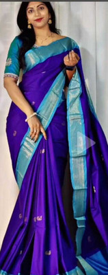 ASCREATIONOO Woven Kanjivaram Cotton Silk Saree(Multicolor)