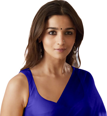 Sidhidata Solid/Plain, Dyed Bollywood Georgette Saree(Blue)