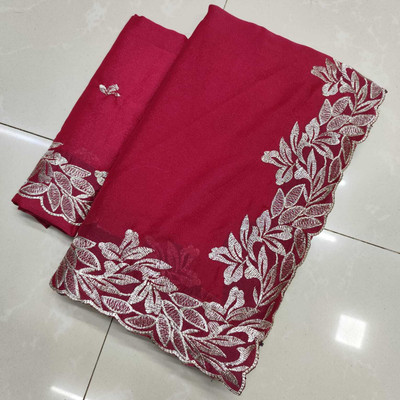 Sareez House Embroidered Bollywood Georgette Saree(Pink)