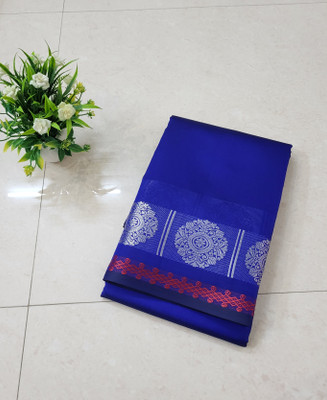 Ss sarees Striped, Woven Sambalpuri Silk Blend Saree(Blue, Red)